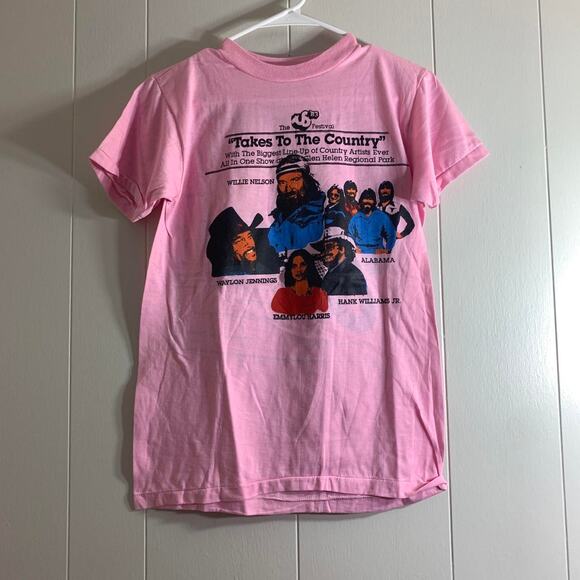1983 WILLIE NELSON WAYLON JENNINGS HANK WILLIAMS ALABAMA US Festival tee shirt L - Picture 2 of 7